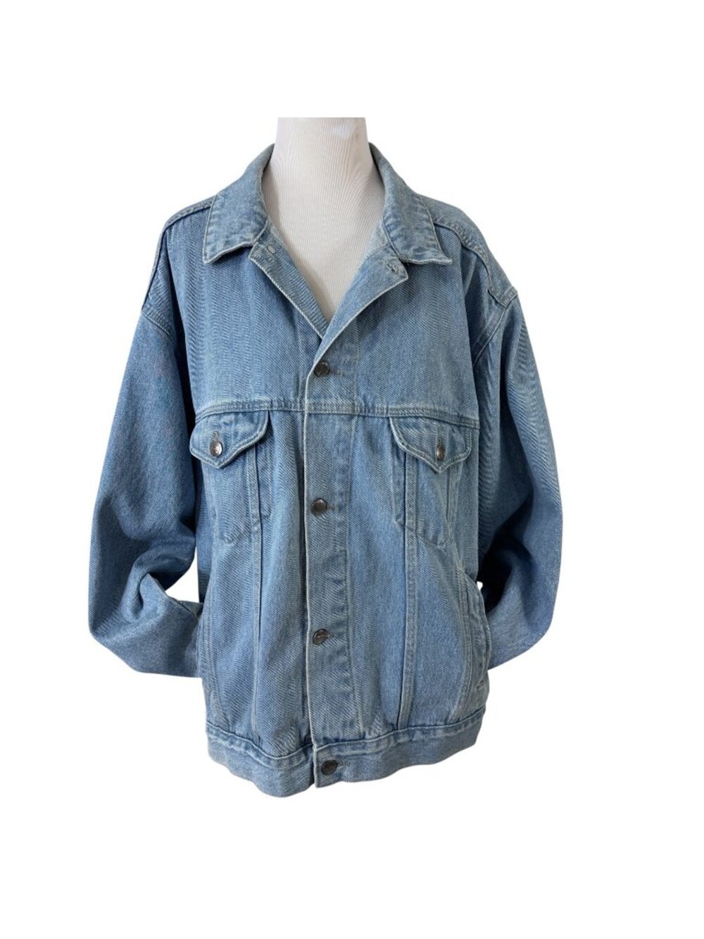 Pepsi Branded Blue Denim Trucker Jacket Size XL Logo Buttons Vintage 1990s Y2K